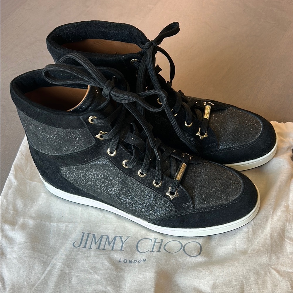 Jimmy Choo Black Luxe Sneakers